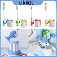 UKI Long Handle Toilet Bowl Brush and Holder Bathroom Toilet Brush Cartoon Whale Toilet Cleaning Dis