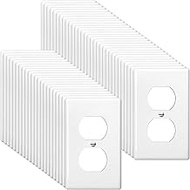Hoteam 50 Pcs Duplex Wall Plates Kit Electrical Outlet Cover 4.50 x 2.76 Inch Home Standard Size 2 G
