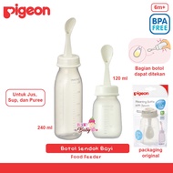 Pigeon Weaning Bottle Spoon Baby Food Feeder BPA Free 6m+ 120ml 240ml Berry Mart