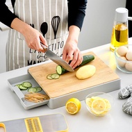 Kitchenware Bamboo Drawer Chopping Cutting Board Culinary Food Prep Block Papan Memotong