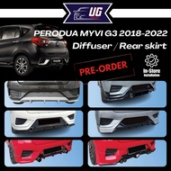 Perodua Myvi Gen3 Diffuser Rear Skirt takero v1 v2 v3 gear up ace mugen drive 68 2018 2019 2020 2021