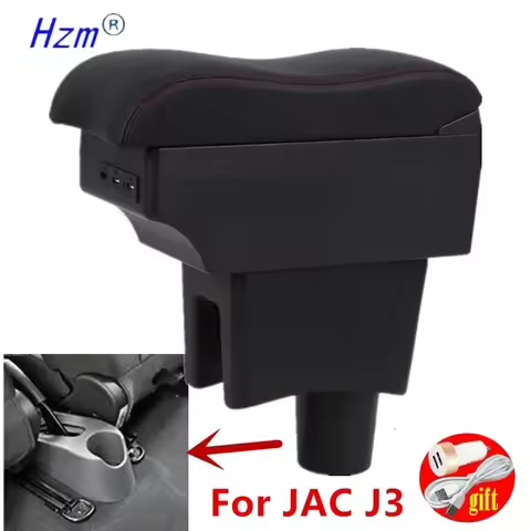 For JAC J3 Armrest Box For JAC J3 JAC J3 Car Armrest box Interior parts Storage box with USB LED lig