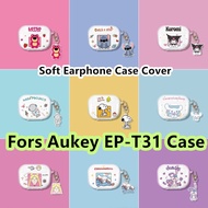 【imamura】For Aukey EP-T31 Case Transparent Cartoon Star Rabbit  for Aukey EP-T31 Casing Soft Earphon
