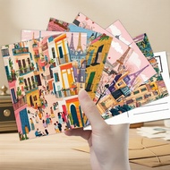 Fresh 32-Pack Cityscape Watercolor Postcards, Bedroom Wall Art, Thick Cardstock, HD Print