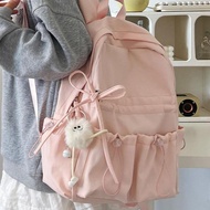 ins niche bow School Bag Junior High Student Backpack College Style Math