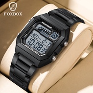 LIGE Sub Merek Foxbox Original Jam Tangan Pria Multifungsi Alarm Bercahaya Stopwatch Tahan Air Jam T