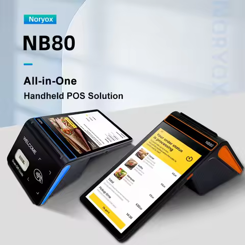 8 inch Android POS Terminal with 58/80mm Printer Loyverse Desktop POS 4G WIFI BT 2D Scanner NFC Cash