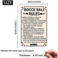 Bocce Ball Rules Vintage Metal Tin Signs Scoring Rules Poster Wall Decor Bocce Ball Crossing Tin Pai