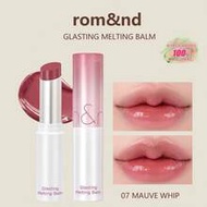 Romand GLASTING MELTING BALM ลิปบาล์มละลาย 07 MAUVE WHIP 3.5g/0.12oz, เนื้อฟิล์มละลายเรียบเนียน, สีเ