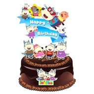 Family Wolfoo World Cute Birthday Cake Decoration / Cake Decoration Topper
