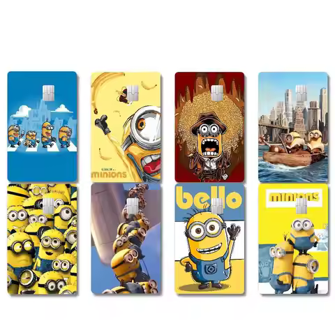 Classic Movie M-Minion Yellow Banana Anime Front Cover Film Sticker Skin For Credit Debit Card Small