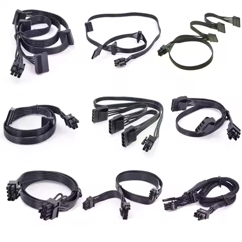 For Seasonic G-450 G-550 G-650 G-750 PCIe 6 pins to Peripheral 4 Pin SATA PCI-E 8 Pin to 2 port 6+2 