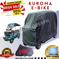 KUROMA EBIKE WITH BACK PASSENGER SEAT COVER HIGH QUALITY WATER REPELLANT AND DUST PROOF BUILT IN BAG