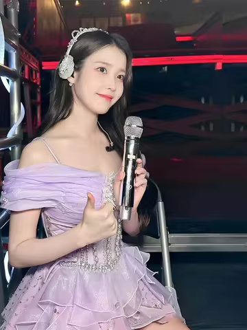 IU Li ZhiEn Performance Outfit Purple Dress Slimming Stage Costume Singer Performance Traditional Ko