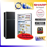 480L SHARP J-Tech Inverter 2-Door Fridge 2-Pintu Peti Sejuk | AG CU Nano Deodoriser
