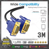 VGA Cable 3m 3 Meter/ 300CM Male to Male/ - GOLD PLATED Premium High Quality 