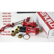 Hub FreeHub Minus R701 24 / 24H Ratchet 60T U Brake Gravel Roadbike QR 100/135 TA 12 x 100 / 12 x 14