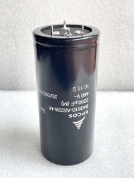 2200UF 450V 20% 4ขา (แพ็ค1ตัว)ใช้งาน2ขาอีก2ขาใช้เป็นขายึด B43510-A5228-M คาปาซิเตอร์EPCOSสีดำแท้ เกร