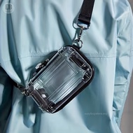 Clear Hardside Suitcase Shaped Bag, Mini Square Shoulder Bag, All-Match Concert Purse