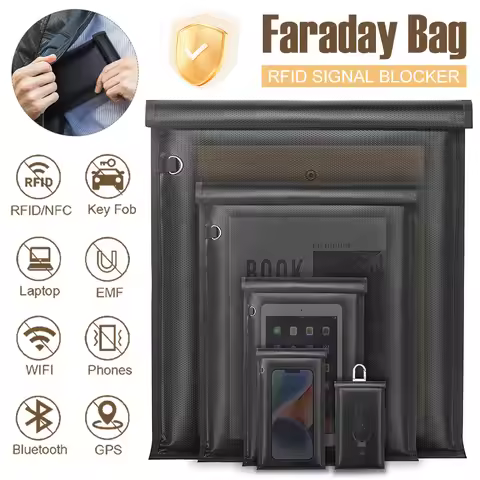 4/5 Pack Faraday Bags, RFID Signal Blocker Faraday Pouch for Car Keys,Phones, Laptops, Farady EMP ba