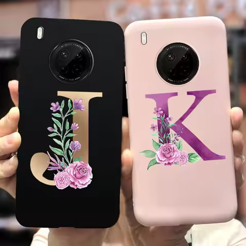 For Huawei Y9a 2020 Case 6.63'' Cute 26 Letters Cover Case For Huawei Y9a Y 9a Soft TPU Fundas Huawe