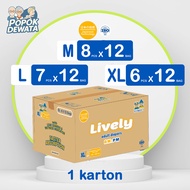 LIVELY (Carton) AdultPopok with Day and Night Adhesive M8 L7 XL6 Pcs x 12 Bags - Adult Diapers Tape 
