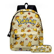 กระเป๋านักเรียนลายโปเกมอนกระเป๋าสะพายหลังฟิกเกอร์อนิเมะ Pikachu กระเป๋าสะพายความจุสูงสำหรับเด็กกระเป๋าเดินทางสำหรับเด็กผู้ชายเด็กผู้หญิงของขวัญสำหรับฤดูของเล่นสำหรับเด็ก