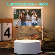 3D Night Lamp Gift For Bestie Birthday Gift Custom Photo For Best Friends Personalized Name For Best