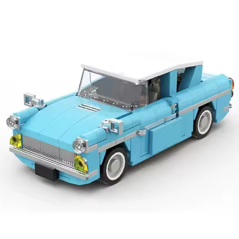 MOC Technical 76424 Magic Movie Weasley's Flying Car Forded Anglia Speed Vehicles Sets Building Bloc