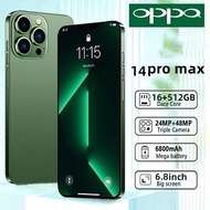 OPP0 14pro Max telefon pintar 6.8 inci RAM 16GB+ROM 512GB telefon mudah alih murah telefon bimbit pe