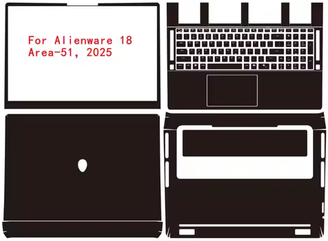 Pre Cut Laptop Vinyl Decal Cover Sticker Skin Protector For Alienware 18 Area-51，2025 、 Area-51M R2 