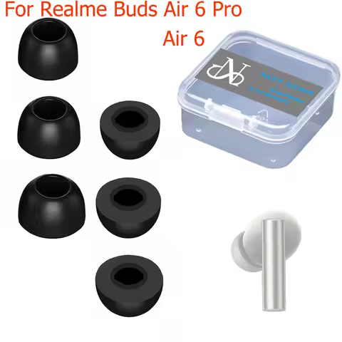 3Pairs Premium Eartips for Realme Buds Air 6 Pro, Realme Buds Air 6 Memory Foam Eartips Tips to Avoi