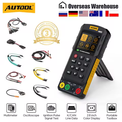 AUTOOL DM303 Auto Diagnostic Multimeter Car Circuit Tester with K/CAN/Oscilloscope/Cranking/Analog S