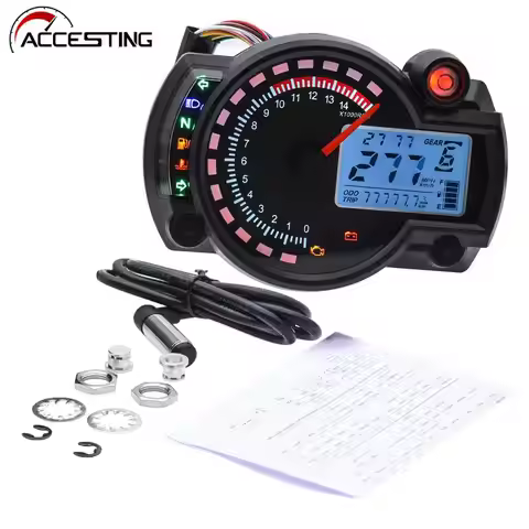 7 Colors LCD Digital Universal Speedometer Motorcycle Odometer Meter 0~299KM/H Motorbike Moto Dashbo