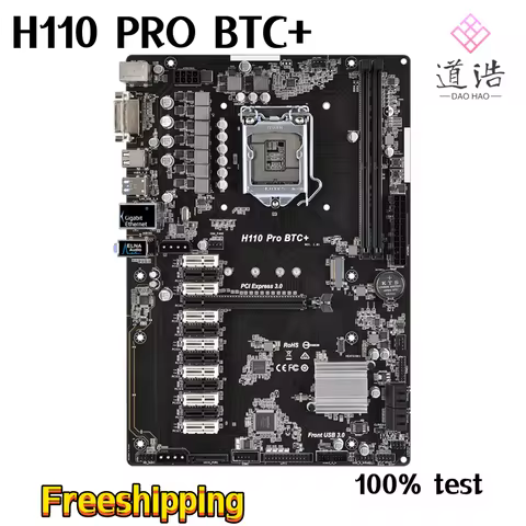 For ASROCK H110 PRO BTC+ Motherboard 32GB PCI-E3.0 M.2 LGA 1151 DDR4 ATX H110 Mainboard 100% Tested 