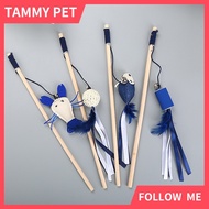 Cat toy wood rod Kitten Funny Toy Cat Feather Bell Wand Teaser Rod Play Pet Mouse Toys Interactive S