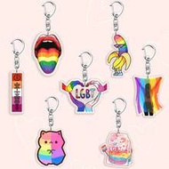 1/7pcs LGBT Pride Theme Acrylic Keychain, Cute Rainbow Banana, Bear Bag Charm, Sexy Tongue Rainbow,R