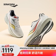 Saucony索康尼胜利21跑鞋男专业减震透气训练跑步运动鞋子Triumph胜利21 灰黄111 42.5