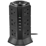 Plug Extension Surge Protector Desktop 8/12 Sockets Extension Lead