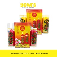 MERAH LILIN Dragon Prayer Candle Pua Kun Red Yellow 2 Kati 5 Days - Dragon Prayer Candle PuaKun Red 