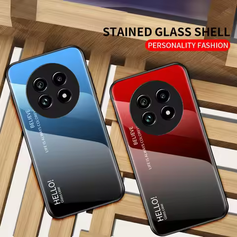 For realme 13 Pro Plus 5G Case Gradient Tempered Glass Back Cover For realme 13 Pro Plus Shockproof 