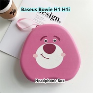 【Trend Front】For Baseus Bowie H1 H1i Headphone Hard Case Pure black Headset Earpads EVA Casing Box