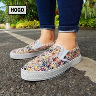 [ส่งเร็วพิเศษ!] HOGO รองเท้าผ้าใบ รองเท้าผ้าใบผู้หญิง Slipon นิ่มสุดๆ กันลื่น ทนทาน คู่เดียวเอาอยู่ 