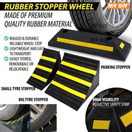 MYDIYSDNBHD - 1pc Car Rubber Stopper Wheel Chock Car Park Stopper Car Parking Safety Block Stopper Car Rubber StoppeR