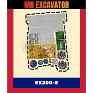 Hitachi EX EX200 EX200-5 Excavator Sticker Mesin Stiker 挖掘机神手贴纸 (1 Set)
