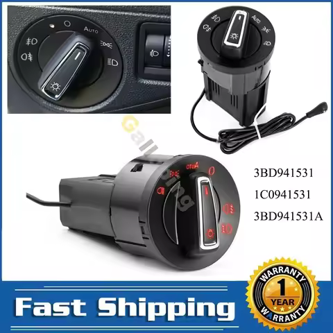 For Vw Jetta Bora Golf MK4 Passat B5 Beetle T5 Polo 9N Sharan Lupo Headlight Control Switch Button C