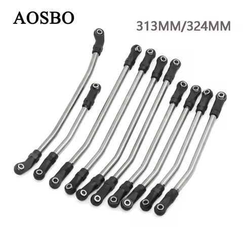 313mm/324mm Stainless Steel Link Set Linkage Chassis Steering Rod Kit For 1/10 RC Crawler Car Axial