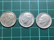 美國硬幣 錢幣！1965年、1967、1969年10美分！三枚合拍！⋯⋯P1629