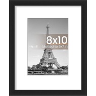 upsimples 8x10 Picture Frame, Display Pictures 5x7 with Mat or 8x10 Without Mat, Wall Hanging Photo 