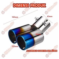Variasi Ujung Pipa Knalpot Mobil Tip Mufler cabang 2 corong stainless